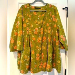 XL Gudrun Sjoden peasant blouse EUC